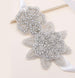 Handmade Bridal Headband With Crystal-Inlaid Rhinestones and Floral Cloth Design