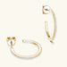 C-Hoop Earrings in 925 Sterling Silver with Inlaid Moissanite Stones