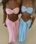 Lace Jacquard Two Piece Swimsuit Set for Vacation and Seaside Leisure Wear