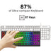 Wireless RGB Backlit 87-Key Keyboard 2.4G Film Keyboard for Gaming Use