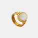 Women's Vintage White Seashell Statement Ring for Index Finger Styling