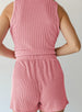Striped Sleeveless Vest and Shorts Two-Piece Casual Set for Women