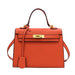 Women's PU Leather Kelly Bag in Solid Candy Colors with Shoulder Strap