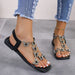 Rhinestone Butterfly Accent Flat Sandals for Women’s Summer Fashion