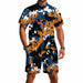 Men's One-Piece Short Sleeve Utility Jumpsuit with Zipper Front Design
