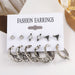 Retro Circular Earrings Jewelry Women's Personalized Design 6-Pieces Earrings Set