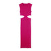 Waist Cut-Out Knit Long Dress O-Neck Sleeveless Sexy Vestidos