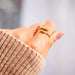 925 Sterling Silver Inlaid Zircon Bypass Ring for Women – Adjustable Open Design