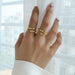 Titanium Steel Hug Bypass Ring for Women – Modern Open Adjustable Ring