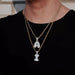 A-Z Single Bubble Letters Pendant Necklaces Men Women Cubic Zircon Jewelry