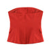 Women's Strapless Buckle Top & Pleated Wide-Leg Pants Set – Slim Fit Two-Piece