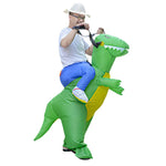 Kids Adult Inflatable Funny Cute Cartoon Dinosaur Rider Party Costume