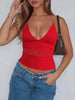 Women's Lace Patchwork Hollow Halter Strap Top for Summer Fashion