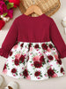 Frill Floral Round Neck Flounce Sleeve Dress for Kids Stylish and Feminine