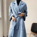 Cashmere Loose Double-Sided Lace-Up Coat Women's Long Outerwear