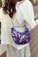 Sequin Chain Crossbody Bag with Metallic Glam Finish