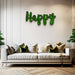 Happy Letter Moss Wall Art – Green Wall Decor for Home and Office