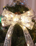 LED Ribbon String Lights - Decorative Christmas Tree Bow with Copper Wire