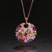 Elegant Mona Lisa-Inspired Colored Zircon Moon Pendant Necklace
