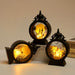 Halloween Decorative Wind Lantern Retro Round Portable LED Electronic Candle Lamp