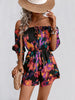 Off-Shoulder Abstract Print Jumpsuit with Bubble Sleeves – Party Ready Style