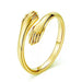 Women's Joint Ring Two Hands Embrace Ring Jewelry Opening Ring