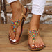 PU Leather Flat Sandals with Beaded Detail for a Chic Summer Look