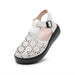 Women’s Genuine Leather Wedge Sandals – Thick Sole Hollow Design