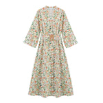 V-Neck Printed Midi Dress for Women – Fashionable and Casual Daily Wear