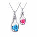 Women's Wish Bottle Crystal Heart Pendant Necklace Jewelry
