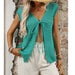 Hollow Out Short Sleeve Lace-Up Vacation Cardigan for Women
