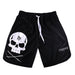Men's Fashion Quick Dry Skull Print Gym Jogging Shorts