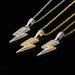 Retro Lightning Pendant Necklace - Zircon Men's Hip Hop Jewelry