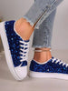 Women’s Stylish Sequin Embellished Round Toe Flat Sneakers With Comfortable Fit