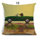 Lovely Cartoon Dog Driving Car Pillowcase – Decorative Linen Cushion Cover