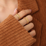 Titanium Steel Gold-Plated Fashion Ring – Elegant Minimalist for Women