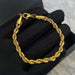 Gold-Tone Fried Dough Twists Chain Bracelet For Women’s Trendy Street Style