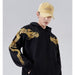 Autumn Winter Trendy Retro Dragon Embroidered Hooded Sweatshirt Men's Clothes