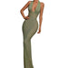 Sequined Slim Fit Halter Evening Gown Bodycon Banquet Dress for Women