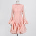 Elegant Ruffled Mid-Length Trumpet Sleeve Dress for Women