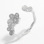 925 Sterling Silver Adjustable Open Ring with Inlaid Zircon – Women’s Elegant Jewelry