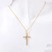 Stainless Steel Inlaid Zircon Cross Pendant Necklace Jewelry For Men And Women