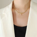Zircon Inlaid Alphabet Letter Pendant Necklace in Premium Brass