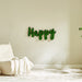 Happy Letter Moss Wall Art – Green Wall Decor for Home and Office