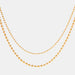 Women's 18K Gold-Plated Beaded Necklace with Lobster Closure – Elegant Jewelry Piece