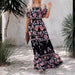 One-Shoulder Printed Long-Hem Maxi Dress for Women – European and American Style