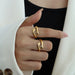 Titanium Steel Hug Bypass Ring for Women – Modern Open Adjustable Ring