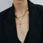 Stainless Steel Cross Pendant Necklace for Men & Women