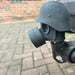 3D Printed Trailer Hitch Cover with Steel Helmet and Gas Mask Design Detail