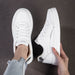 Sleek White Anti-Slip Board Shoes for Women with Flat Bottom and Comfortable All-Day Wear